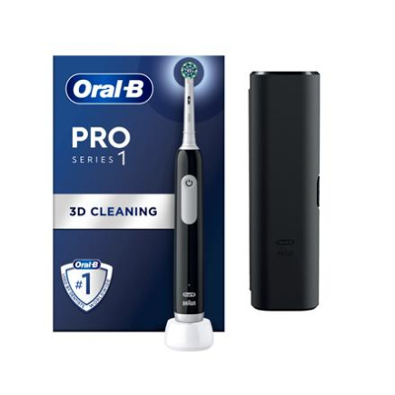 Oral-B Electric Toothbrush with Travel Case | Pro Series 1 | Rechargeable | For adults | Number of brush heads included 1 | Number of teeth brushing modes 3 | Black