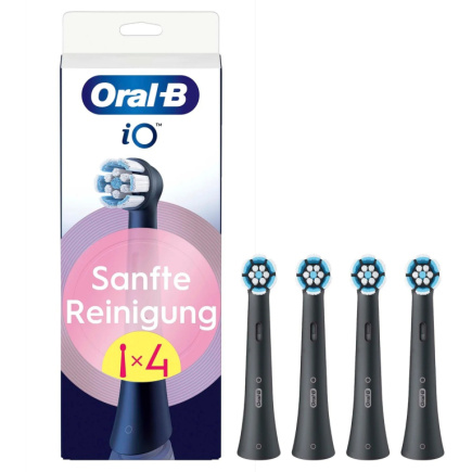 Oral-B iO Aufsteckbürsten Sanfte Reinigung BLACK 4er