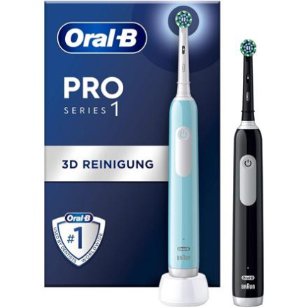 Oral-B | Electric Toothbrush, Duo pack | Pro Series 1 | Rechargeable | For adults | Number of brush heads included 2 | Number of teeth brushing modes 3 | Blue/Must