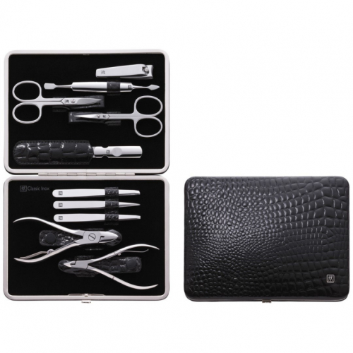 Zwilling Classic Inox Manicure Set – Leather Case, 10 Pieces - Black