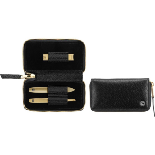 Zwilling Twinox Gold Edition Manicure Set - Черный Leather Case, 3 Pieces - Черный