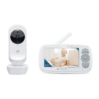 Motorola | Video Baby Monitor | VM34 4.3'' | 4.3'' diagonal color screen; Lullabies; Two-way talk; Room temperature monitoring; Infrared night vision; LED sound level indicator; 2.4GHz FHSS wireless technology for in-home viewing; Digital zoom; High