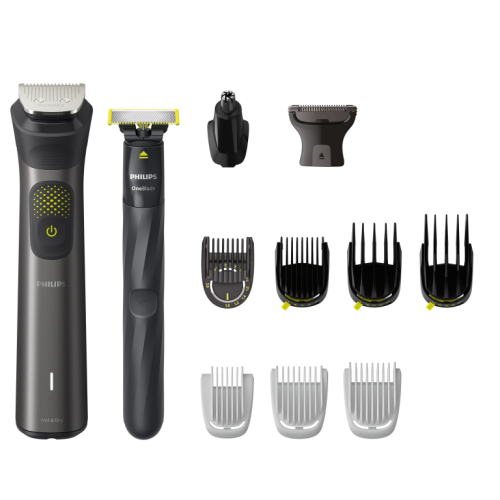 Philips Multigroom series 9000 13-in-1, Face, Hair and Body MG9530/15, Self-sharpening metal blades, Up to 120-min run time