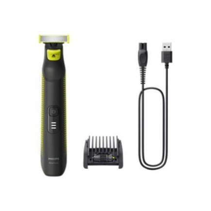 Philips OneBlade Pro Face and Body QP6506/15, 5-in-1 Adjustable comb, Wet and Dry use, LED digital display | Philips
