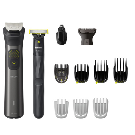 Philips Multigroom series 9000 13-in-1, Face, Hair and Body MG9530/15, Self-sharpening metal blades, Up to 120-min run time