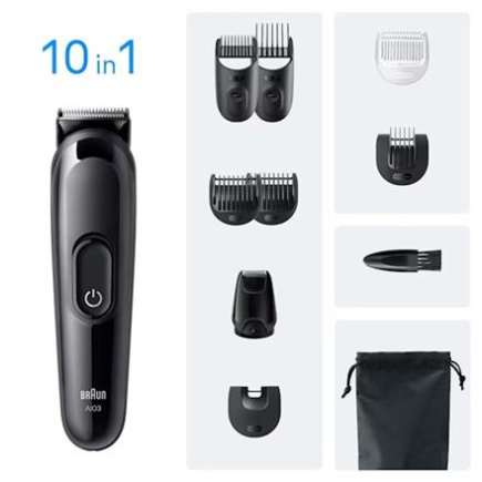 Braun 10in1 Hair Clipper Set | All-in-One Series 3 AIO3560 | Cordless | Number of length steps 14 | Черный