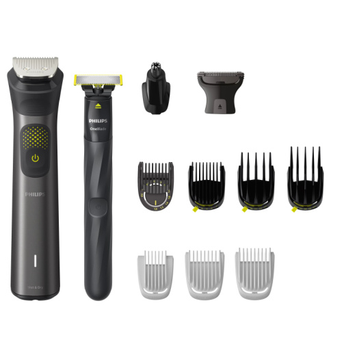 Philips Multigroom series 9000 13-in-1, Face, Hair and Body MG9530/15, Self-sharpening metal blades, Up to 120-min run time