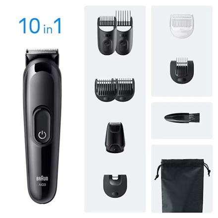 Braun 10in1 Hair Clipper Set | All-in-One Series 3 AIO3560 | Cordless | Number of length steps 14 | Black