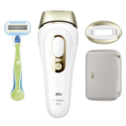 Braun Silk-expert Pro 5 Epilator | PL5052 | Bulb lifetime (flashes) 400.000 | Number of power levels 10 | White/Gold