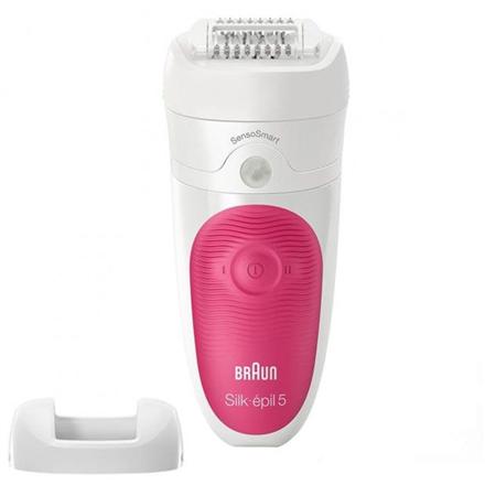 Braun | Epilator | Silk-épil 5 SE5500 | Operating time (max) 30 min | Bulb lifetime (flashes) Not applicable | Number of power levels 1 | Wet & Dry | White/Pink