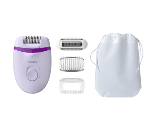 Philips Satinelle Essential Compact wired epilator BRE275/00, optical light, 4 accessories