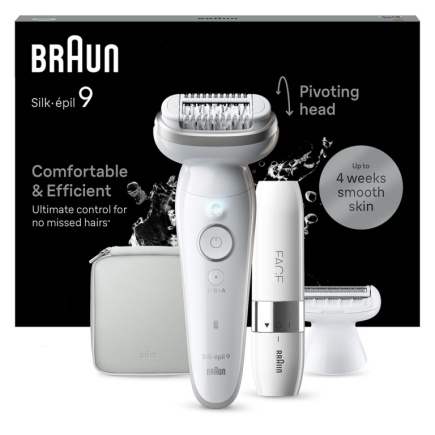 Braun Silk-épil 9 9-341 epilator 40 tweezers Valge