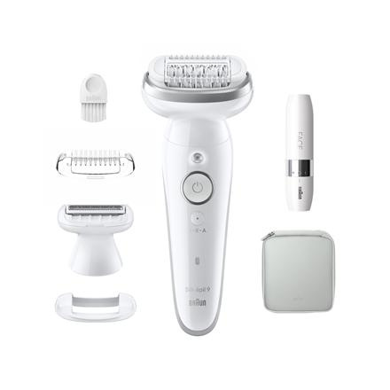 Braun Epilator | SES9-341 Silk-épil 9 | Operating time (max) 50 min | Number of power levels 2 | Wet & Dry | Valge