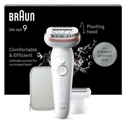 Braun Epilator | SES9-030 Silk épil 9 | Operating time (max) 50 min | Number of power levels 2 | Wet & Dry | Valge/Rose