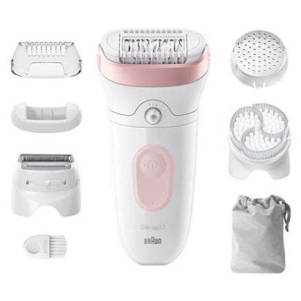 Braun | Epilator | Silk-épil Series 7 7-060 | Operating time (max) 40 min | Number of power levels 1 | Wet & Dry | White/Pink Braun | Epilator | Silk-épil Series 7 7-060 | Operating time (max) 40 min | Number of power levels 1 | Wet & Dry | White/Pink