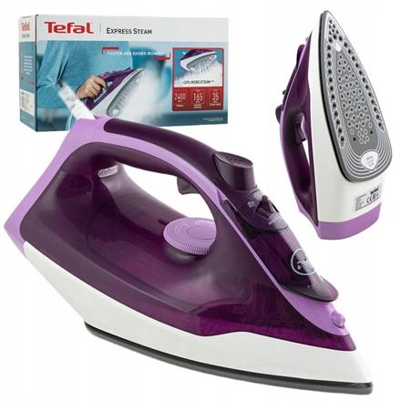 TEFAL FV2836E0 | Steam Iron | 2400 W | Water tank capacity 270 ml | Continuous steam 35 g/min | Steam boost performance 165 g/min | Purple/White