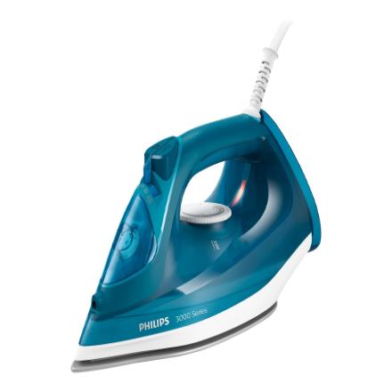 Philips DST3040/70 3000 Series | Steam Iron | 2600 W | Water tank capacity 300 ml | Continuous steam 40 g/min | Steam boost performance 200 g/min | Blue/White