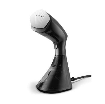 Philips 8000 Series Handheld Steamer with brush GC800/80 1600W, 230ml water tank, heated plate,  2-in-1 vertical and horizontal steaming function, Anti Calc Technology, Black and Silver