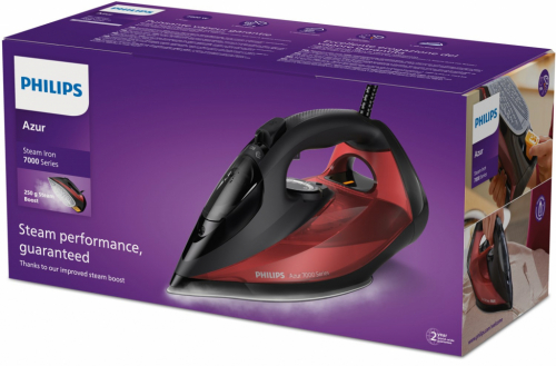 Philips 7000 series DST7022/40 iron Steam iron SteamGlide Plus soleplate 2800 W Black, Red