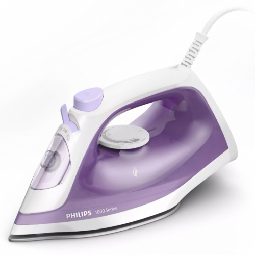 Philips 1000 Series Steam iron DST1020/30, 1800W, 20g/min continous steam, 90g steam boost, non-stick soleplate, 250ml water tank,