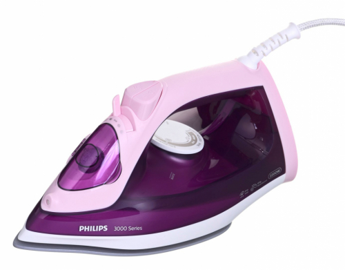 Philips 3000 series DST3020/30 iron Steam iron Ceramic soleplate 2200 W Pink, Purple