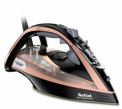 Tefal Ultimate Pure FV9845 iron Dry & Steam iron Durilium Autoclean soleplate 3200 W Black, Copper