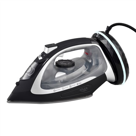 Adler Steam Iron | AD 5043 | Steam Iron | 2800 W | Water tank capacity 300 ml | Continuous steam 30 g/min | Steam boost performance 42 g/min | Black/Silver