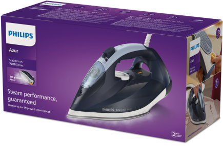 Philips 7000 series DST7030/20 iron Dry & Steam iron SteamGlide Plus soleplate 2800 W Blue