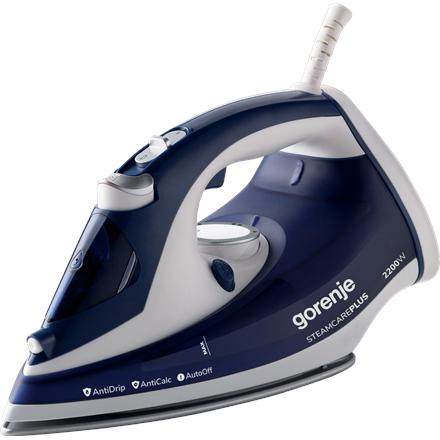 Gorenje | SIH2200BLC | Steam Iron | 2200 W | Water tank capacity 280 ml | Continuous steam 30 g/min | Steam boost performance 90 g/min | Blue/Valge