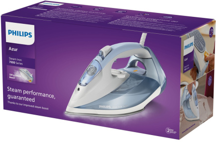 Philips 7000 series DST7011/20 iron Steam iron SteamGlide Plus soleplate 2600 W Blue, Grey