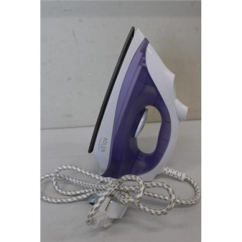 SALE OUT. Adler AD 5019 Steam iron, Temperature control, Power 1600W | Adler | AD 5019 | With cord | 1600 W | Water tank capacity 100 ml | Continuous steam 10 g/min | Violet/White | DEMO