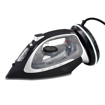 Adler Steam Iron | AD 5043 | Steam Iron | 2800 W | Water tank capacity 300 ml | Continuous steam 30 g/min | Steam boost performance 42 g/min | Must/Silver