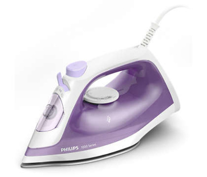 Philips 1000 Series Steam iron DST1020/30, 1800W, 20g/min continous steam, 90g steam boost, non-stick soleplate, 250ml water tank,