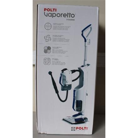 Renew. Polti PTEU0299 VAPORETTO 3 CLEAN_BLUE Vacuum steam mop with portable steam cleaner, White/Blue,DAMAGED PACKAGING, SCRATCHED ON SIDE | Vacuum steam mop with portable steam cleaner | PTEU0299 Vaporetto 3 Clean_Blue | Power 1800 W | Steam pressure