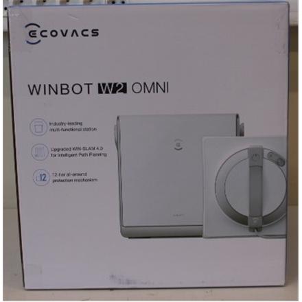 Taastatud. Ecovacs Window cleaning robot WINBOT W2 OMNI, Auto-Spray, Intelligent steady climbing system, WIN-SLAM 4.0, White + 6 in 1 Cleanin,UNPACKED, USED LIQVID BOTLLE | Window Cleaning Robot | WINBOT W2 OMNI | Corded | 2800 Pa | White | UNPACKED, USED