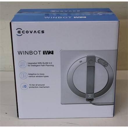 Taastatud. Ecovacs Window cleaning robot WINBOT W2, Auto-Spray, Intelligent steady climbing system, WIN-SLAM 4.0, White, UNPACKED, USED, MISSING ONE CLOTH | Windows Cleaner Robot | WINBOT W2 | Corded | 2800 Pa | White | UNPACKED, USED, MISSING ONE CLOTH