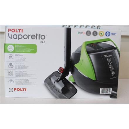 Renew. | Polti | Steam cleaner | PTEU0280 Vaporetto Pro 95_Turbo Flexi | Power 1100 W | Steam pressure 5 bar | Water tank capacity 1.3 L | Black/Green | DAMAGED PACKAGING,SCRATCHED  FLEXIBLE HOSE WITH REMOTE CONTROL ON SIDE , SCRATCHED PARQUET BRUSH