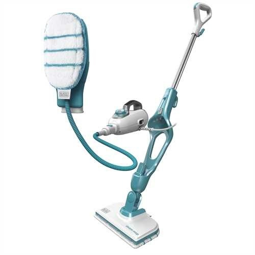 Black & Decker 9IN1 Steam-mop Upright steam cleaner 0.5 L Turquoise,White 1300 W