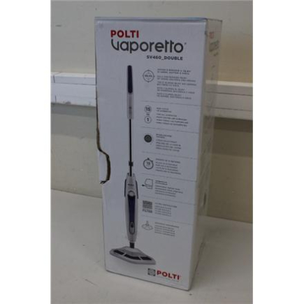 Восстановленный. Polti PTEU0296 VAPORETTO SV460_DOUBLE 2 in1 steam mop, White/Blue | Polti | Steam mop | PTEU0296 Vaporetto SV460 Double | Power 1500 W | Steam pressure Not Applicable bar | Water tank capacity 0.3 L | White/Blue | DAMAGED PACKAGING, SCRAT