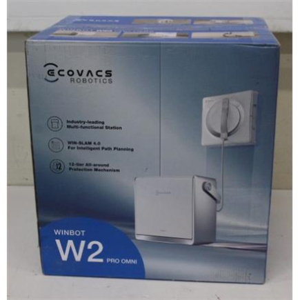 Taastatud. Ecovacs Window cleaning robot WINBOT W2 PRO OMNI, Auto-Spray, Intelligent steady climbing, Edge cleaning mode, WIN-SLAM 4.0, White | Ecovacs WINBOT W2 PRO OMNI | Corded | 5500 Pa | White | USED, DIRTY
