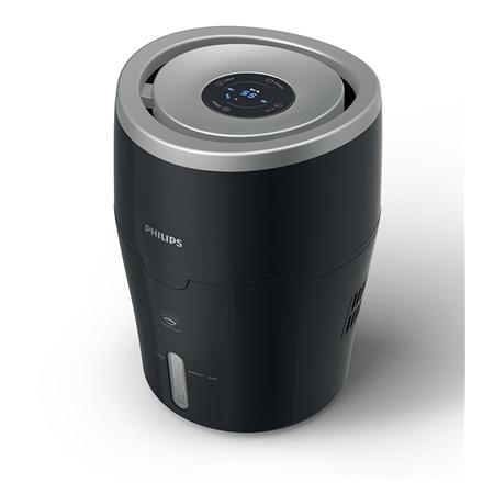 Philips | HU4813/10 | Humidifier | Water tank capacity 2 L | Suitable for rooms up to 44 m² | Natural evaporation process | Humidification capacity 300 ml/hr | Black