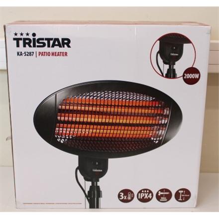 Taastatud.  OUT. Tristar KA-5287 Patio Heater, Black Tristar Heater KA-5287 Patio heater 2000 W Number of power levels 3 Suitable for rooms up to 20 m² Black DAMAGED PACKAGING IPX4 | Tristar Heater | KA-5287 | Patio heater | 2000 W | Number of power