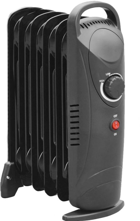 VOLTENO OIL-FILLED RADIATOR 5-FIN 250W/500W BLACK