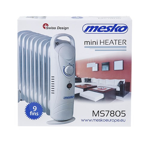 Mesko Home MS7805 Indoor White 1000 W Oil electric space heater