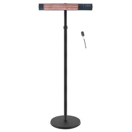 TunaBone Electric Standing Patio Heater, Single carbon golden tube, Black