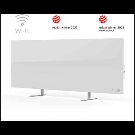 AENO Premium Eco Smart Heater, 700W, Tempered glass, Infrared+convection heating type, Plug type: Europe (E/F type), Valge