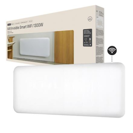 Mill Invisible Smart WiFi Heater | PA1300WIFI4 | Panel Heater | 1300 W | Suitable for rooms up to 15-19 m² | Белый | IPX4