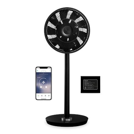 Duux | Smart Fan | Whisper Flex Smart Black with Battery Pack | Stand Fan | Black | Diameter 34 cm | Number of speeds 26 | Oscillation | 2-22 W | Yes | Timer 299701