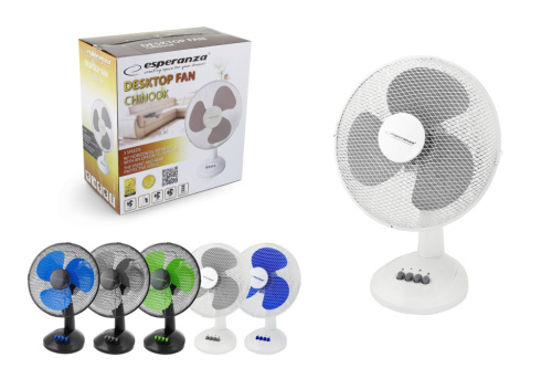 Esperanza EHF003WE, 12'' desk fan, White and Gray