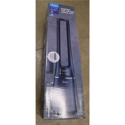 Taastatud. Midea MFP-120i Bladeless Tower Fan with Air purifier, Remote Control, Dark Blue | Midea | Bladeless Tower Fan with Air purifier | MFP-120i | Stand fan | DAMAGED PACKAGING,DEMO | Dark Blue | Diameter 15 cm | Number of speeds 10 | Oscillation |